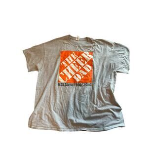 The Home Depot Gray Orange Graphic Short Sleeve Crew Neck T-Shirt Men's Size 2XL